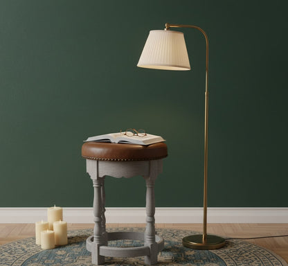Sutton Buffalo Leather Scalloped Vanity Stool