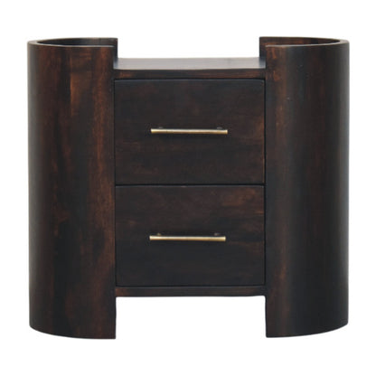 Sonora Mocha Wood 2 Drawer Nightstand