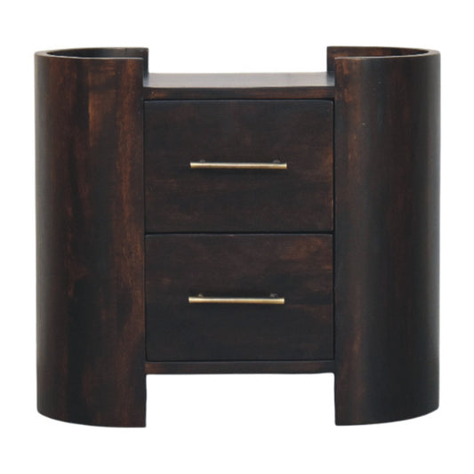 Sonora Mocha Wood 2 Drawer Nightstand