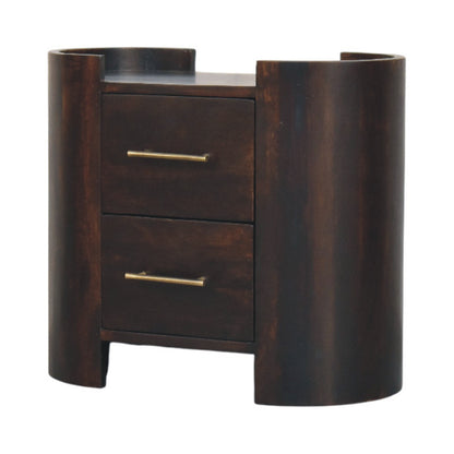 Sonora Mocha Wood 2 Drawer Nightstand