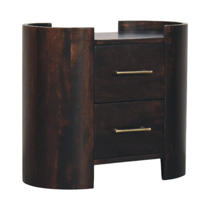 Sonora Mocha Wood 2 Drawer Nightstand