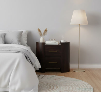 Sonora Mocha Wood 2 Drawer Nightstand