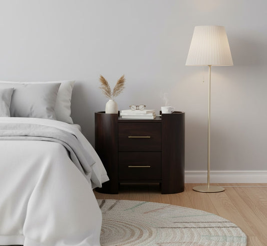 Sonora Mocha Wood 2 Drawer Nightstand