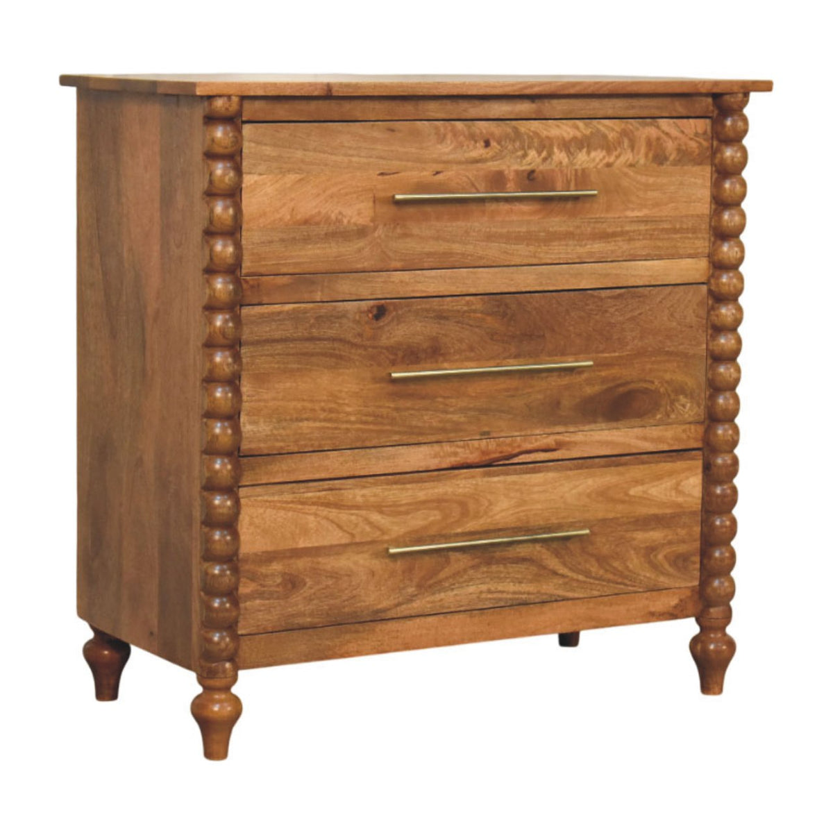 Savannah Spindle Amber Oak 3 Drawer Dresser