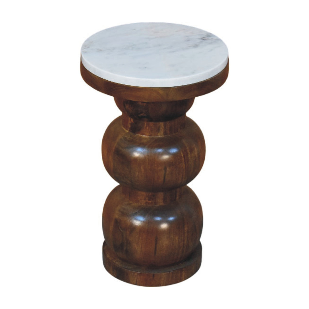 Beacon Sculptural Round Base Marble Side Table