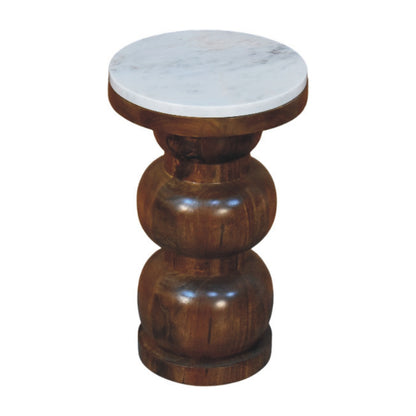 Beacon Sculptural Round Base Marble Side Table
