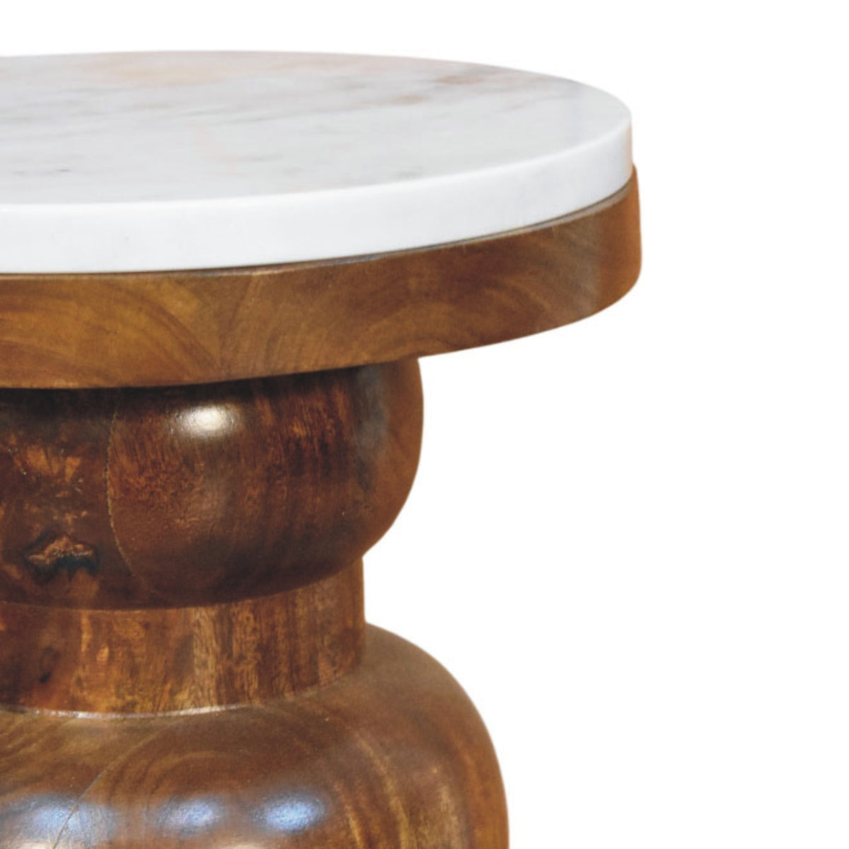 Beacon Sculptural Round Base Marble Side Table