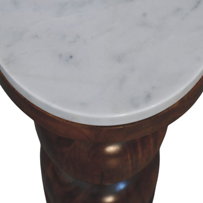 Beacon Sculptural Round Base Marble Side Table