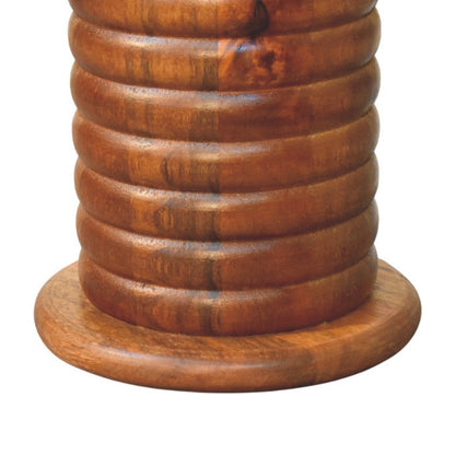 Taos Amber Oak Sculpted Leg Console Table