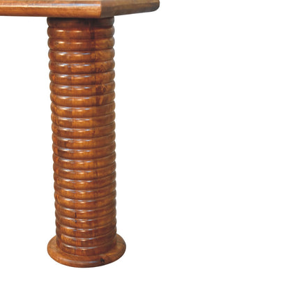 Taos Amber Oak Sculpted Leg Console Table