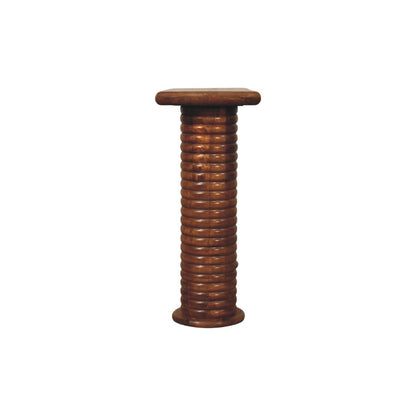 Taos Amber Oak Sculpted Leg Console Table