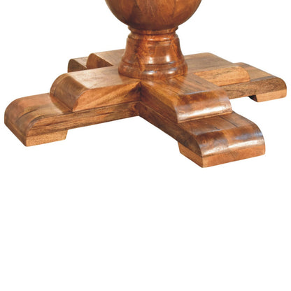 Golden Teak Pedestal Round Dining Table