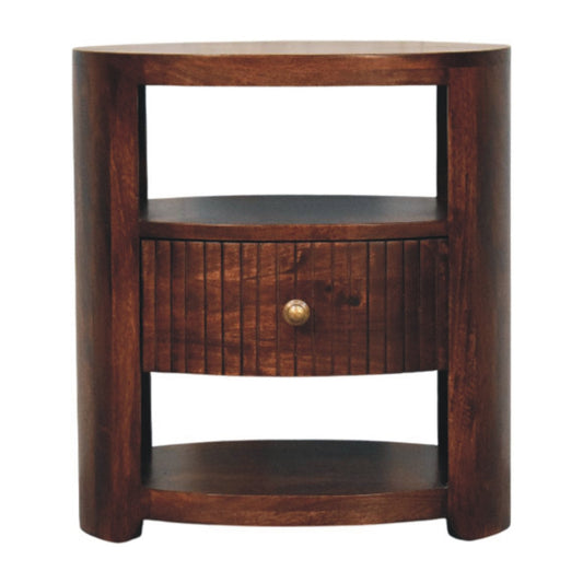 Highland Winewood Oak Fluted 1 Drawer Table