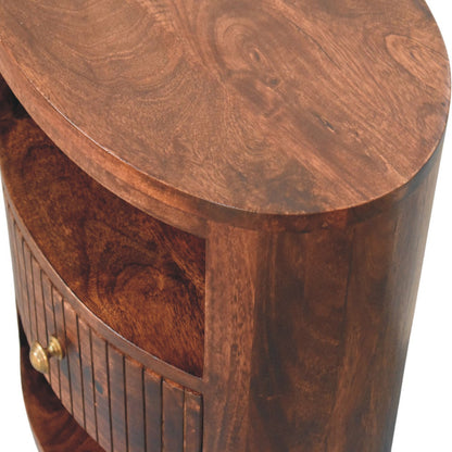 Highland Winewood Oak Fluted 1 Drawer Table