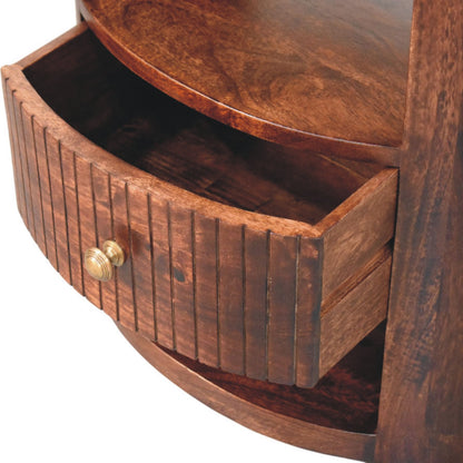 Highland Winewood Oak Fluted 1 Drawer Table