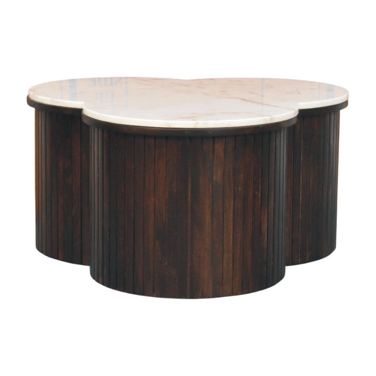 Beacon White Marble Fluted Base Coffee Table