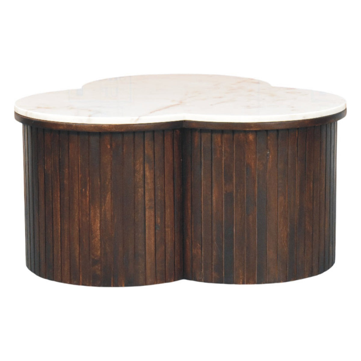 Beacon White Marble Fluted Base Coffee Table