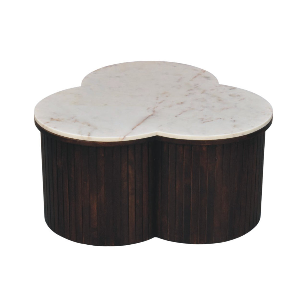 Beacon White Marble Fluted Base Coffee Table
