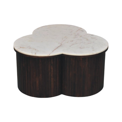 Beacon White Marble Fluted Base Coffee Table
