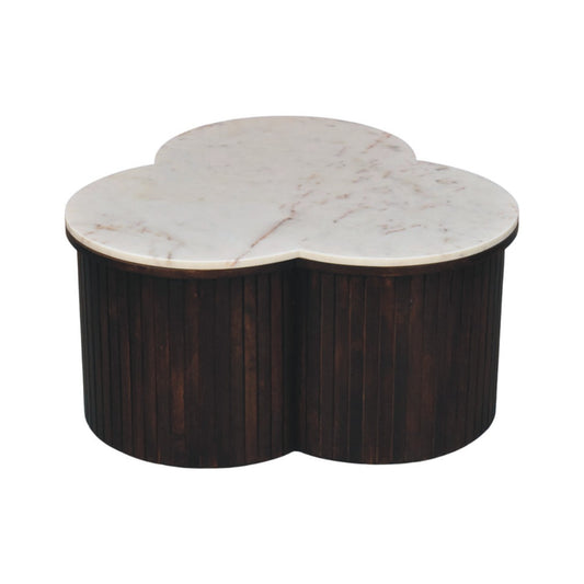 Beacon White Marble Fluted Base Coffee Table