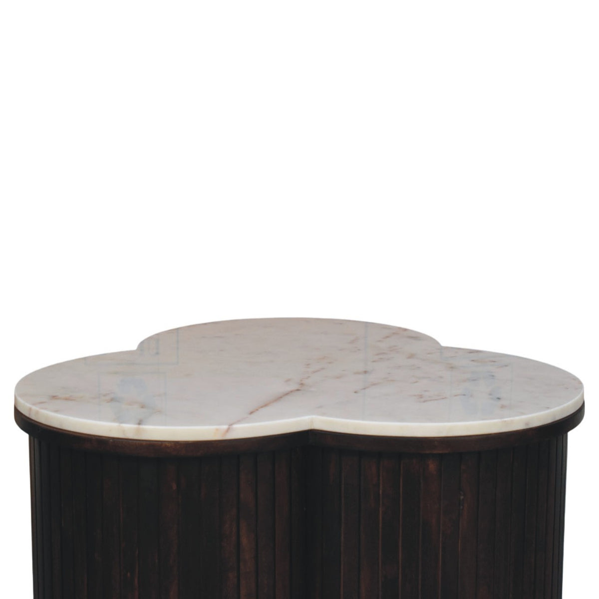 Beacon White Marble Fluted Base Coffee Table