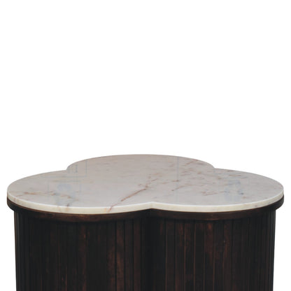 Beacon White Marble Fluted Base Coffee Table