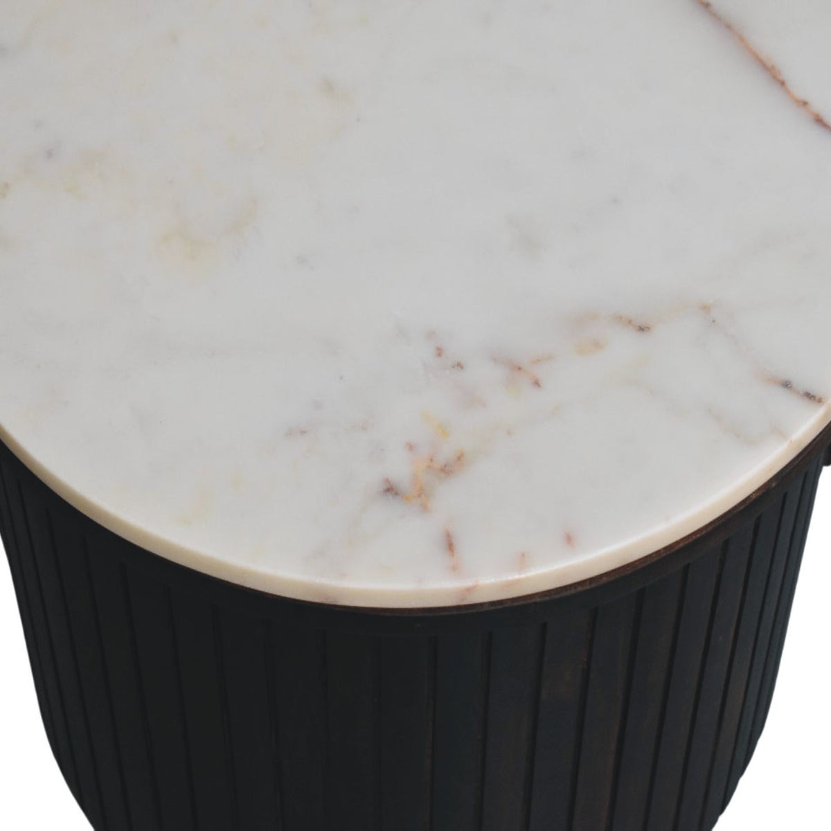 Beacon White Marble Fluted Base Coffee Table