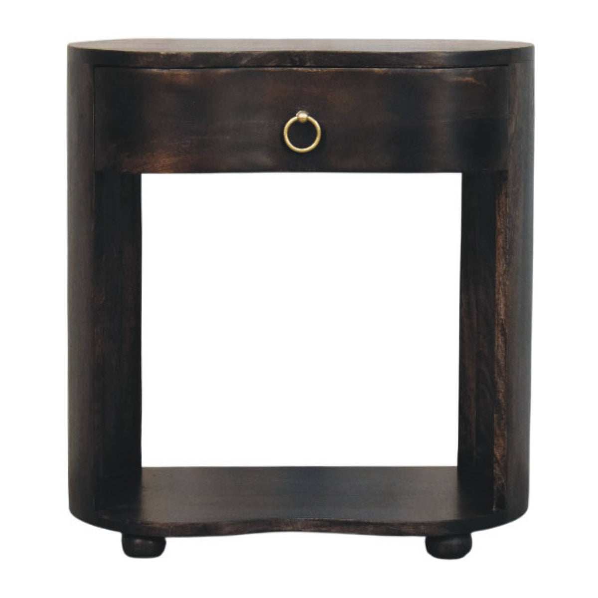 Carbon Ash Demi Lune 1 Drawer Nightstand