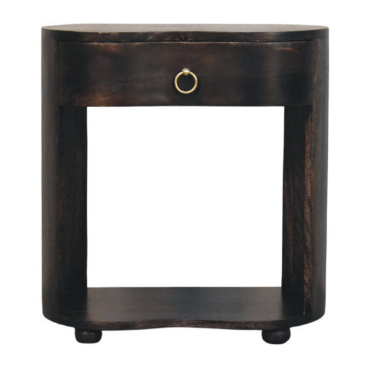 Carbon Ash Demi Lune 1 Drawer Nightstand