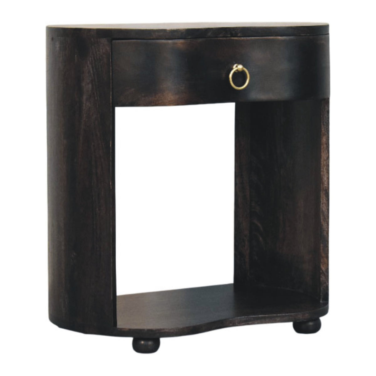 Carbon Ash Demi Lune 1 Drawer Nightstand