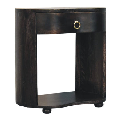 Carbon Ash Demi Lune 1 Drawer Nightstand