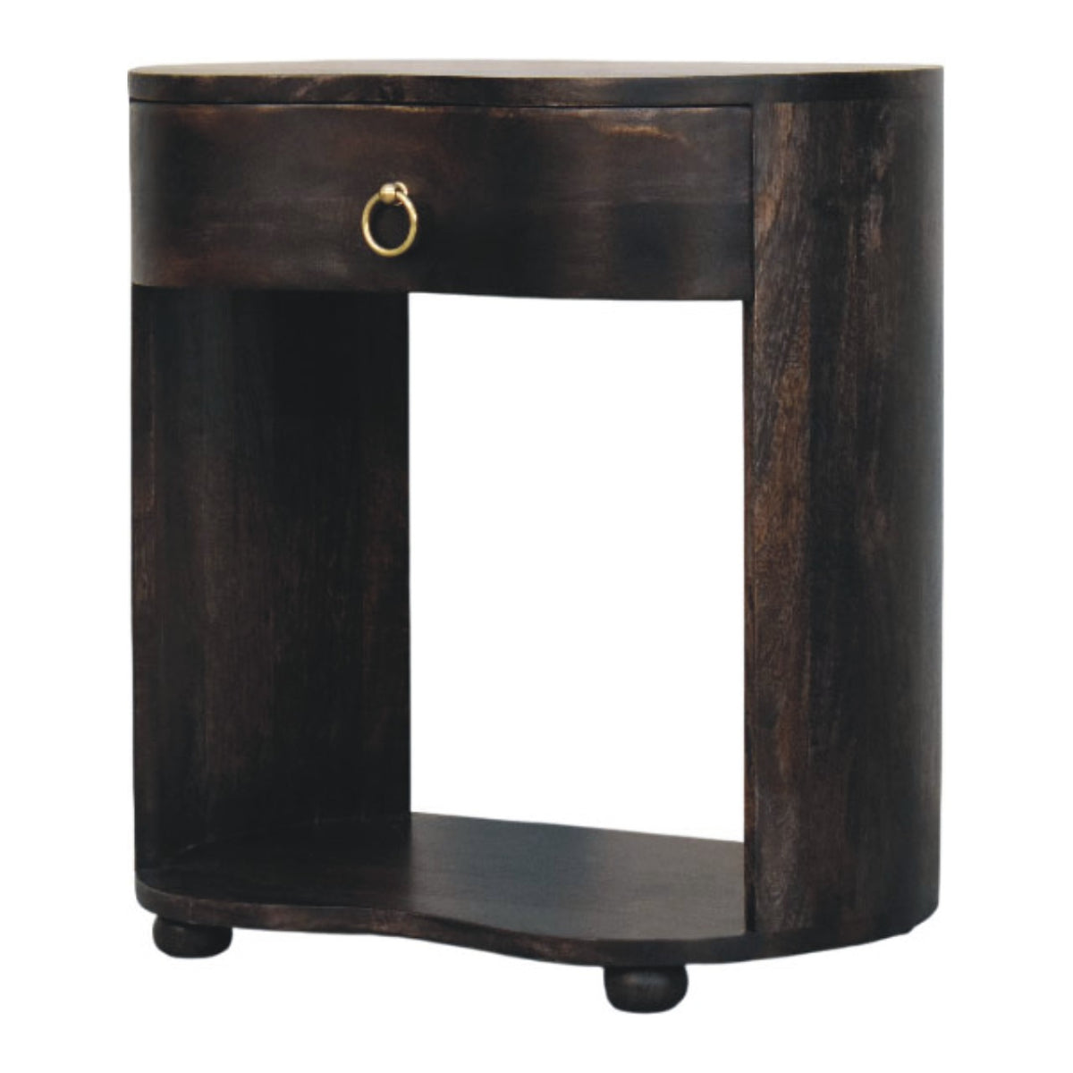 Carbon Ash Demi Lune 1 Drawer Nightstand