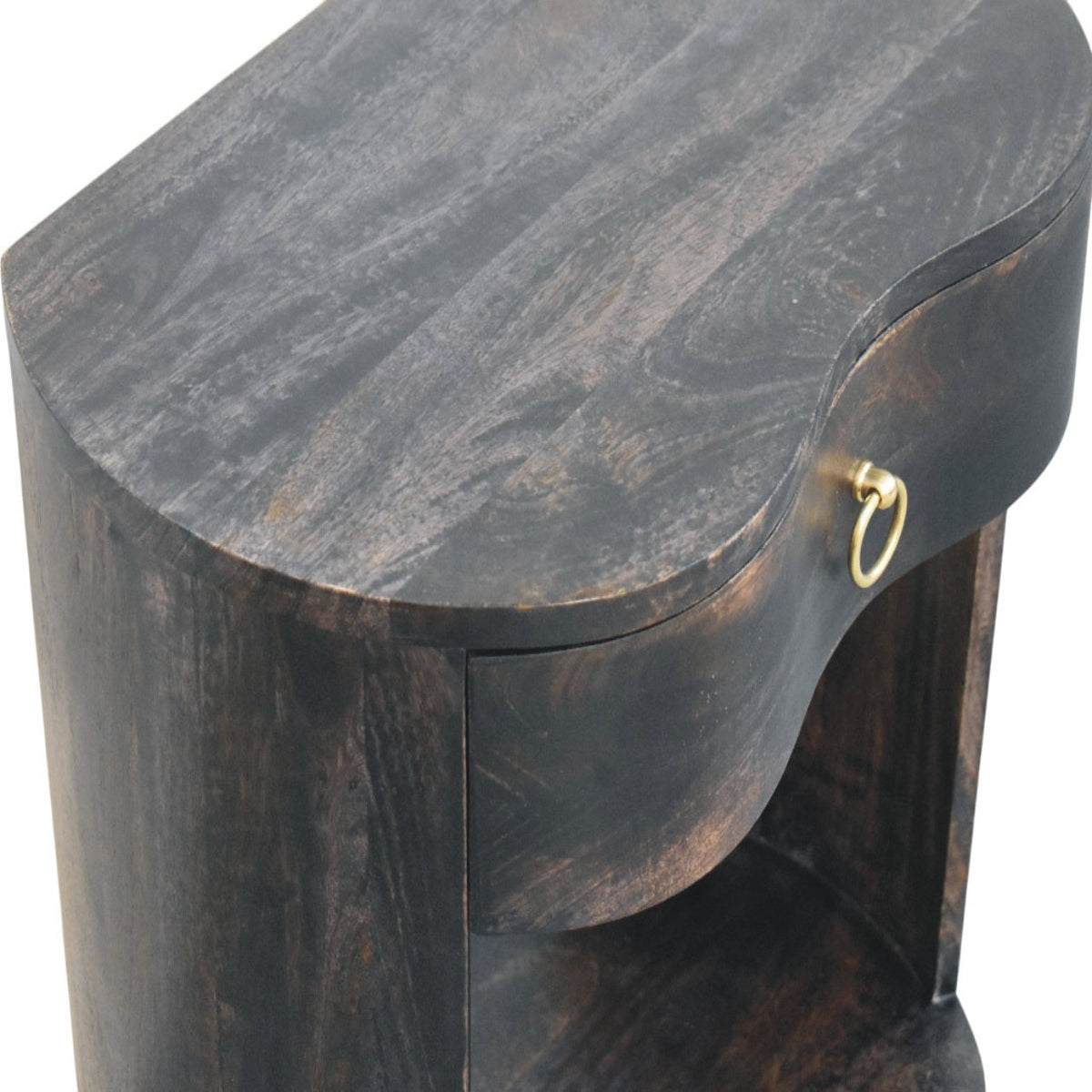 Carbon Ash Demi Lune 1 Drawer Nightstand