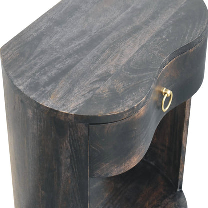 Carbon Ash Demi Lune 1 Drawer Nightstand