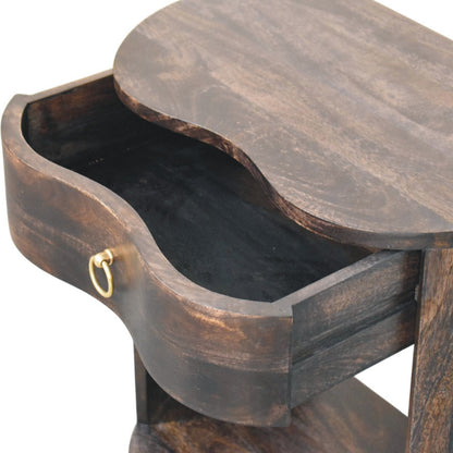 Carbon Ash Demi Lune 1 Drawer Nightstand