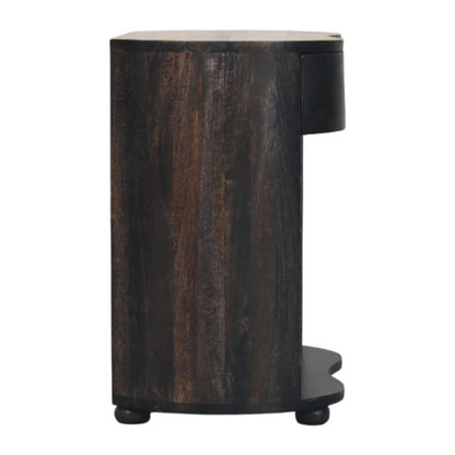 Carbon Ash Demi Lune 1 Drawer Nightstand