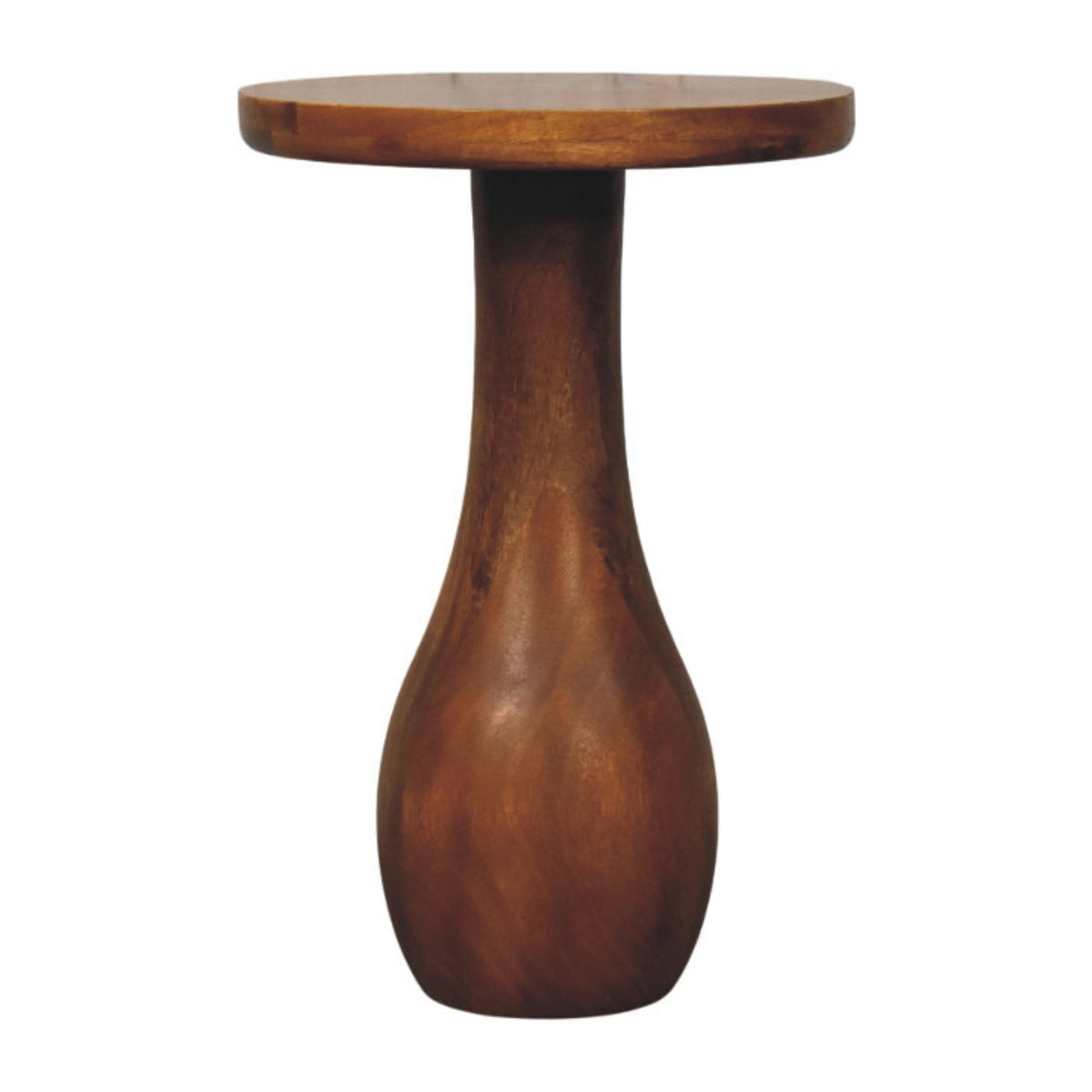 Taos Amber Oak Curved Pedestal Side Table