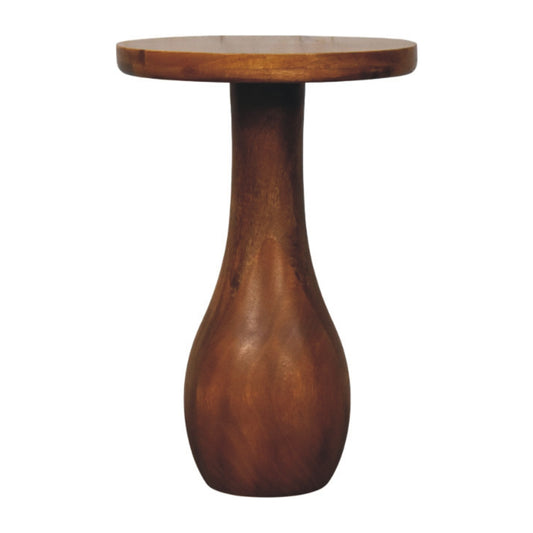 Taos Amber Oak Curved Pedestal Side Table