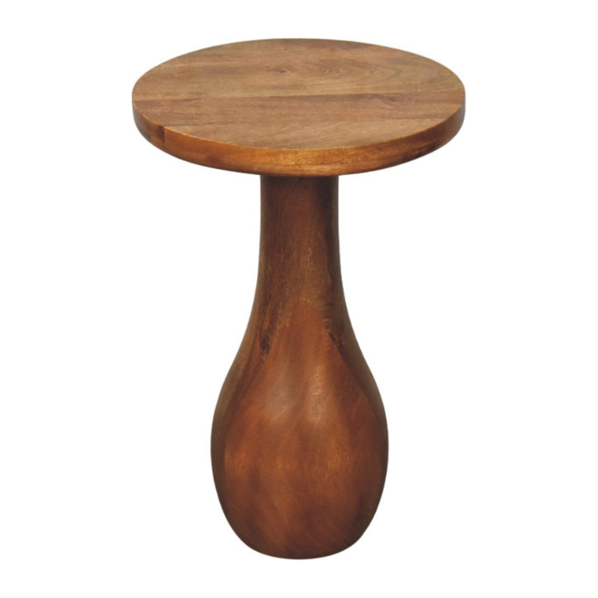 Taos Amber Oak Curved Pedestal Side Table
