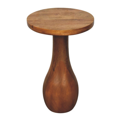 Taos Amber Oak Curved Pedestal Side Table