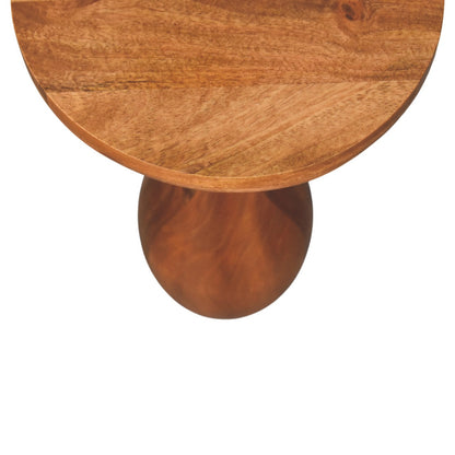Taos Amber Oak Curved Pedestal Side Table