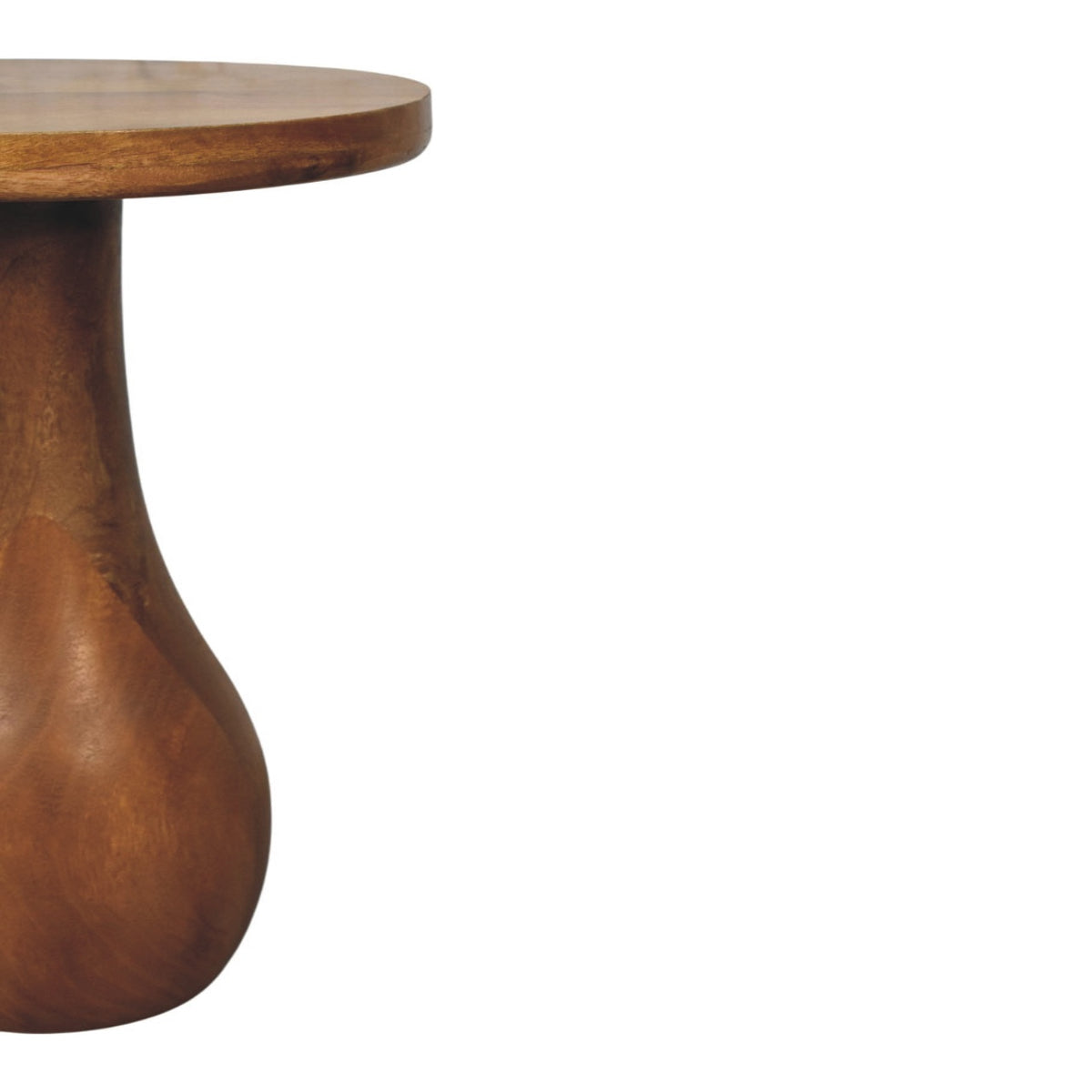Taos Amber Oak Curved Pedestal Side Table