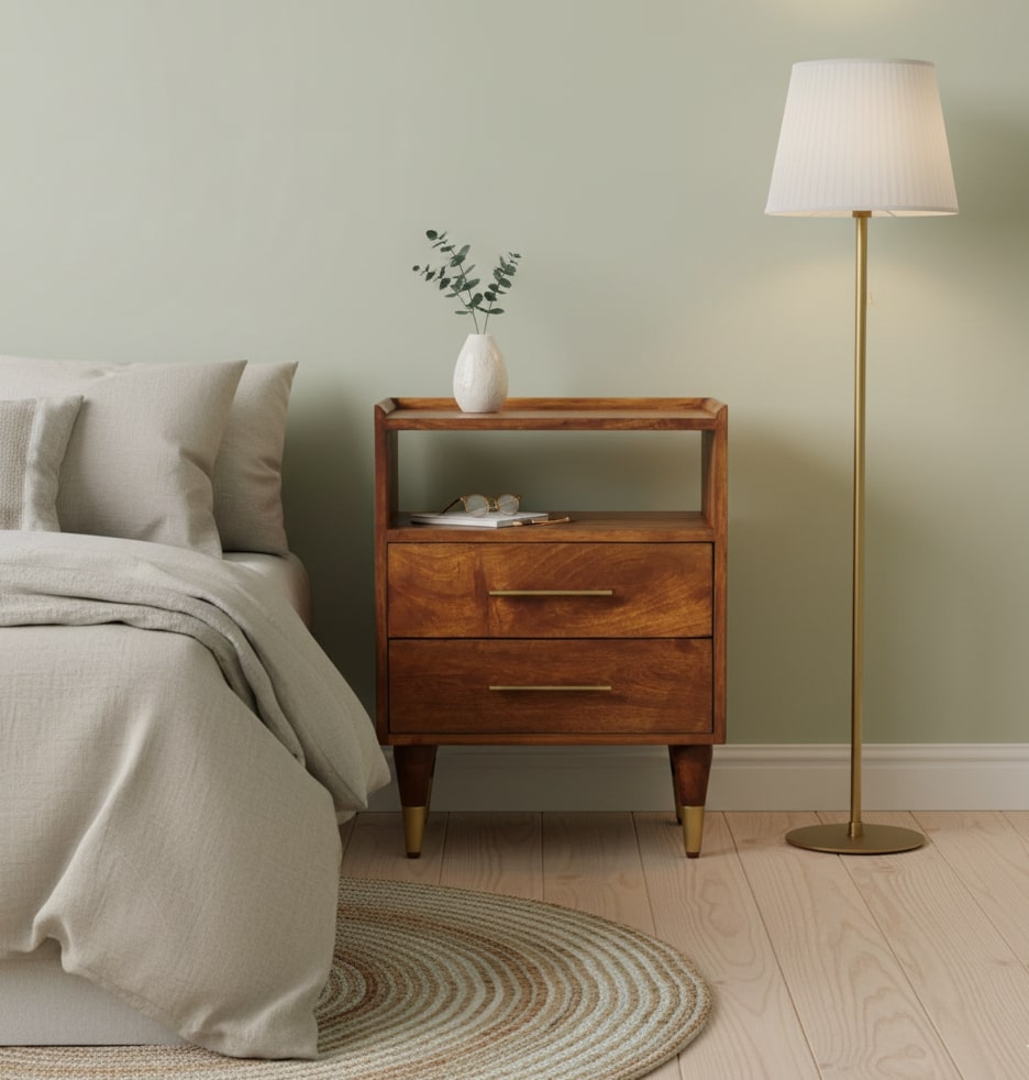 Bellevue Chestnut 2-Drawer Wood Nightstand