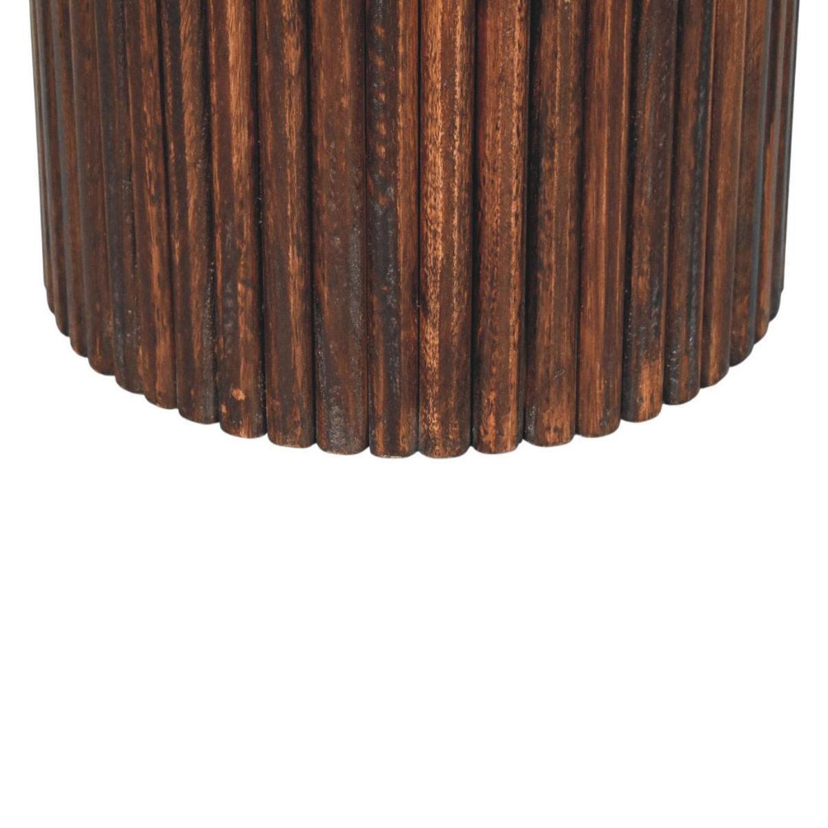 Highland Fluted Leather Accent Stool