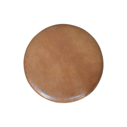 Highland Fluted Leather Accent Stool