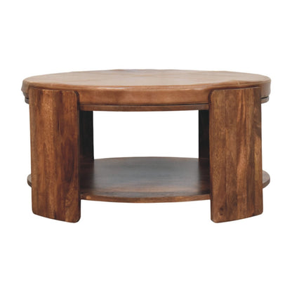 Sutton Buffalo Leather Round Coffee Table