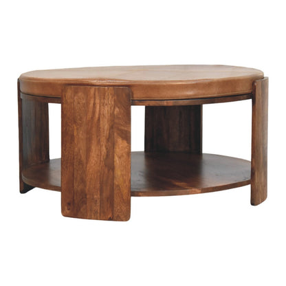 Sutton Buffalo Leather Round Coffee Table
