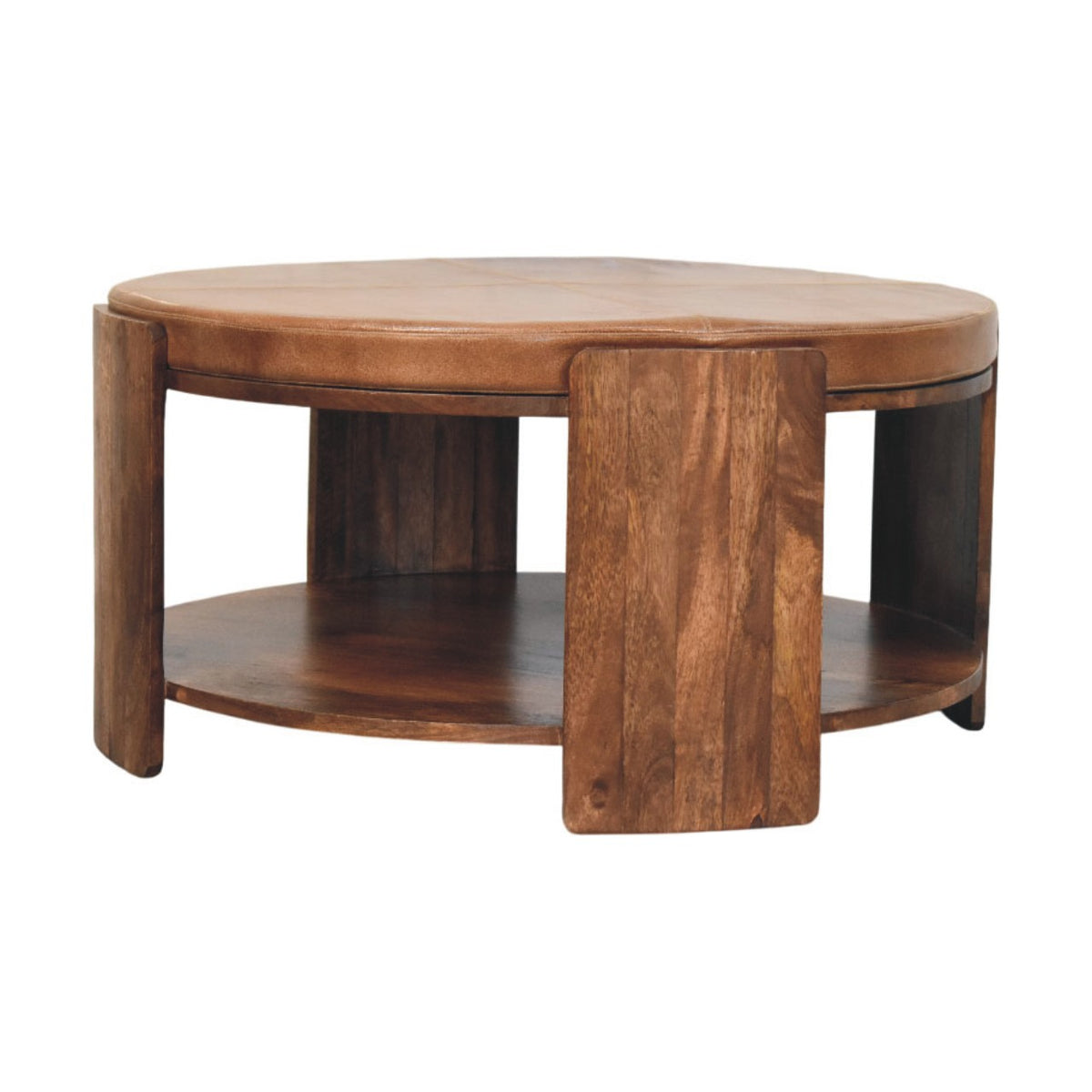 Sutton Buffalo Leather Round Coffee Table