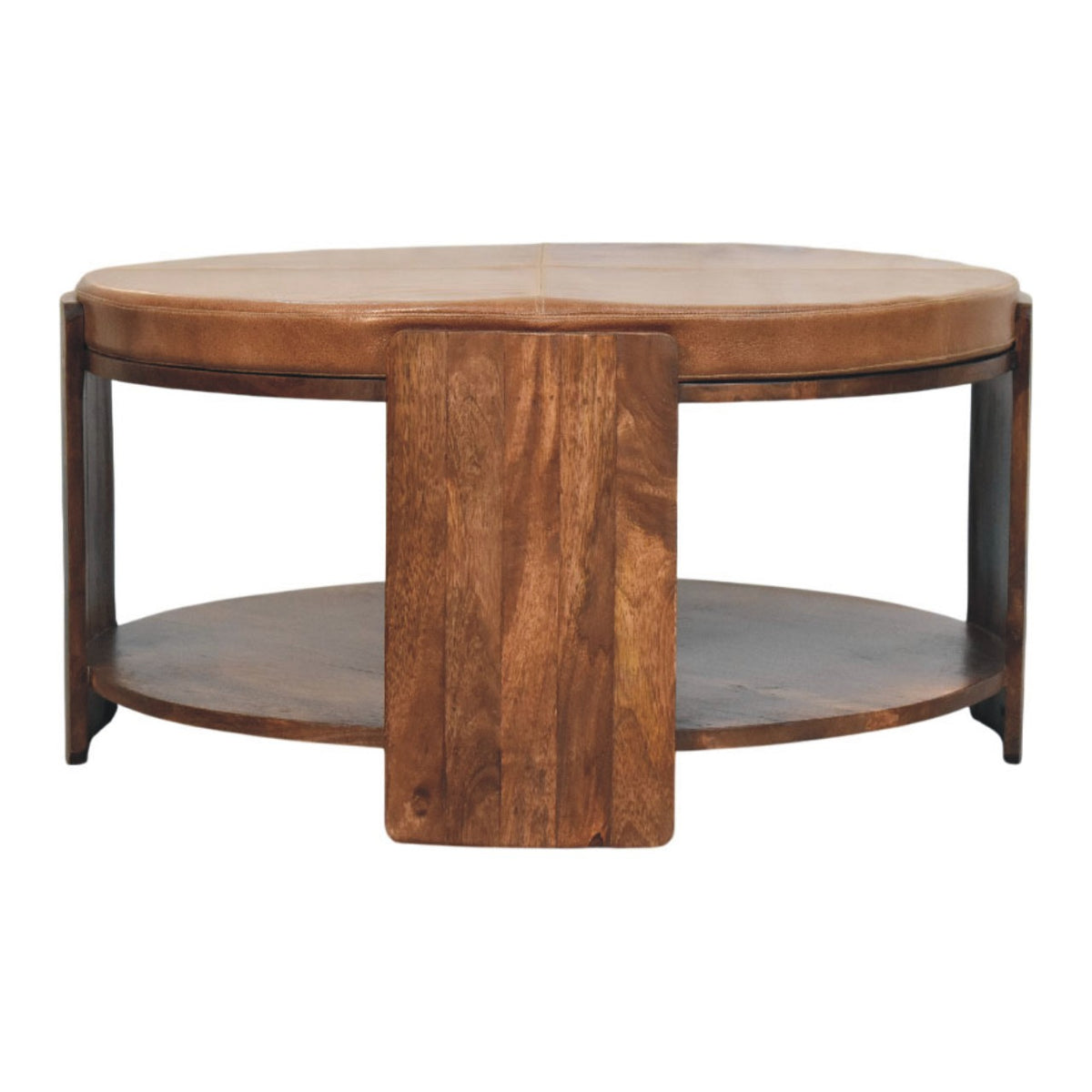 Sutton Buffalo Leather Round Coffee Table