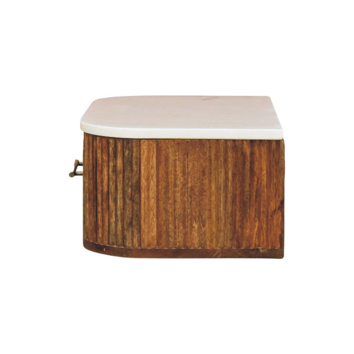Beacon Teak Fluted Marble Floating Nightstand
